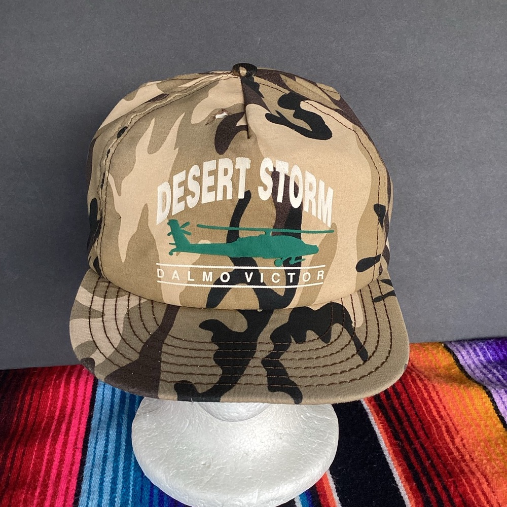 Vintage Geiger Bros Desert Storm Dalmo Victor Camo Snapback Hat Made In Usa